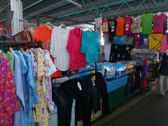 One of the few clothing stalls