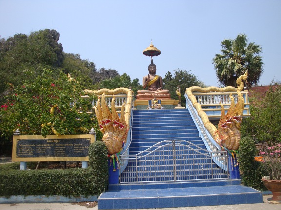 Buddha buildings in the car park area.