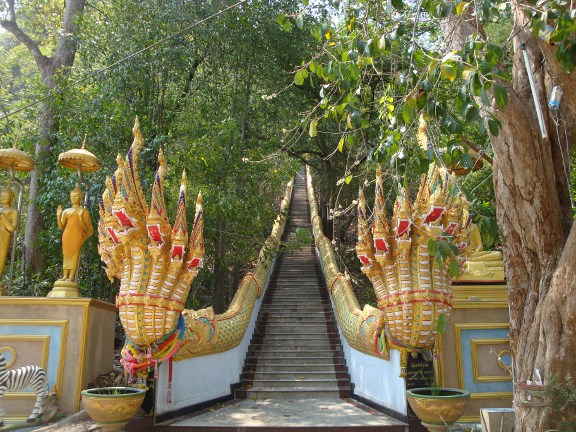 The staircase to the cave.