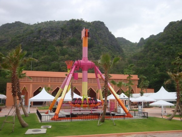 a couple of fairground rides