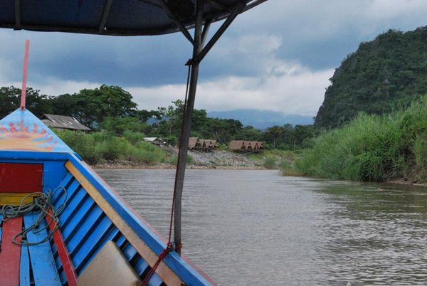 On a longtail boat on the Mae Kok river outside Chiang Rai in June 2012. On our way to a elephant camp.