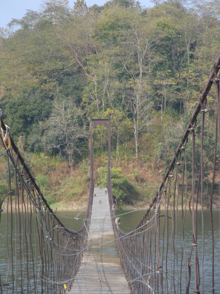 The suspension bridge - blocked off.