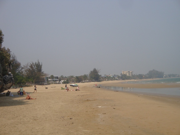 The 'misty' beach looking North