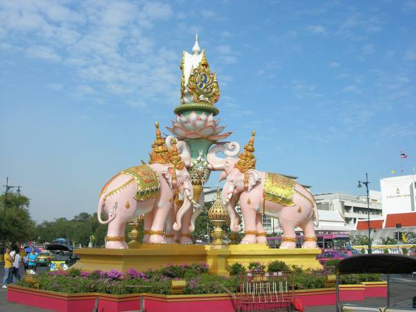An Elephant statue near<br /> Grand Palace area