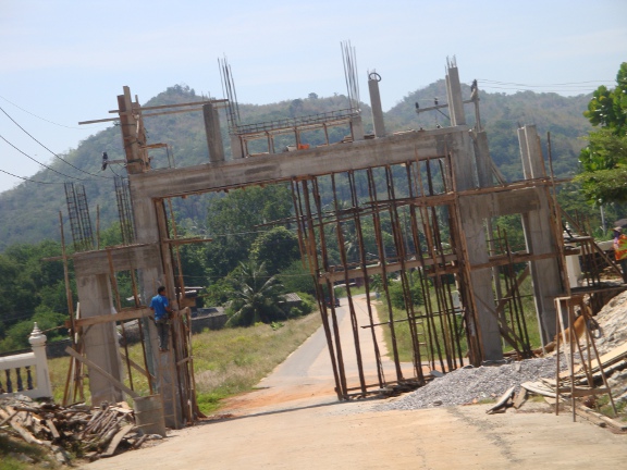 part of the construction going on – a grand entrance gate