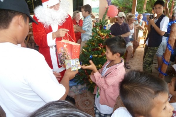 Great excitement when Santa arrived - thank you Santa!