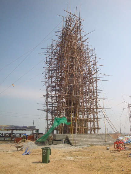 A 121 feet tall Buddha is being built.
